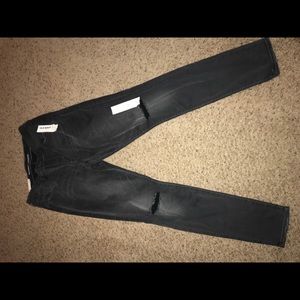 Old Navy Black Distressed Skinny Jeans